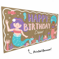 Mermaid and sea creature artwork close-up
