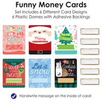Merry Christmas Cards - DIY Assorted Holiday Party Cash Holder Gift - Funny Money Cards - Set of 6