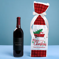 Custom Text Wine Bags - Merry Little Christmas Tree