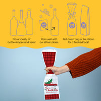 Custom Text Wine Bags - Merry Little Christmas Tree