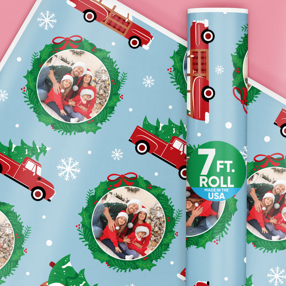 Custom Photo Wrapping Paper - Merry Little Christmas Tree
