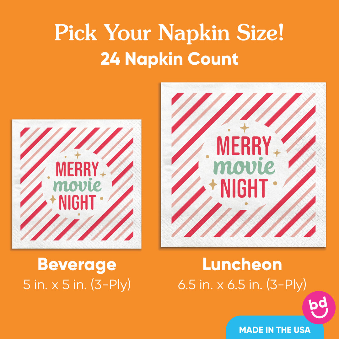 Napkins - Merry Movie Night - 24 Ct
