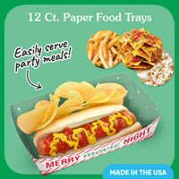 Merry Movie Night Paper Food Trays - 12 Ct