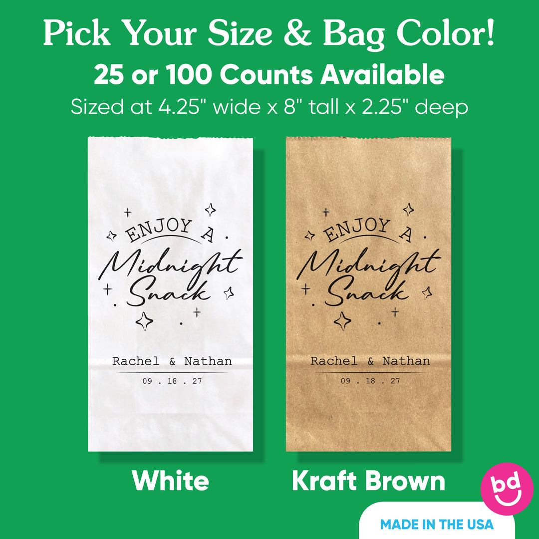 Custom Text Popcorn Bags - Midnight Snack