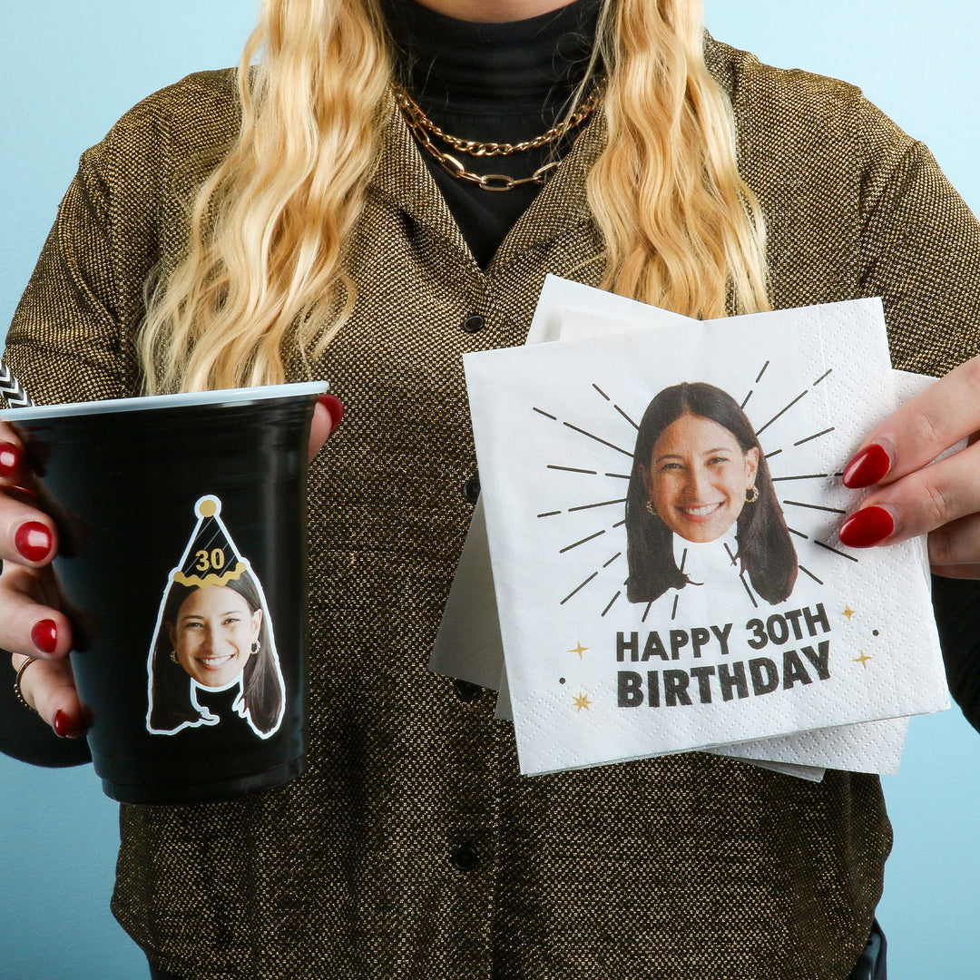 Custom Face Napkins - Happy Birthday