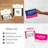 Custom Logo Money and Gift Card Holders - Personalized Branded Business Party Favors - Set of 8