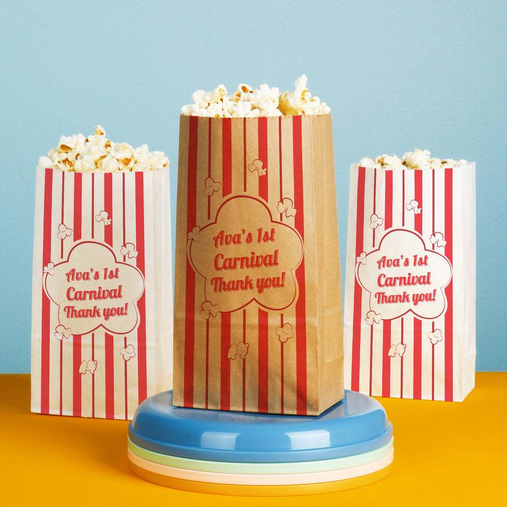 Custom Text Popcorn Bags - Movie Night