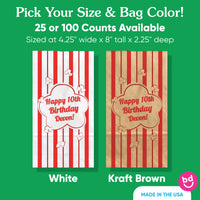 Custom Text Popcorn Bags - Movie Night
