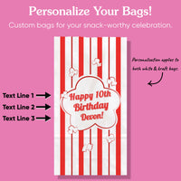 Custom Text Popcorn Bags - Movie Night