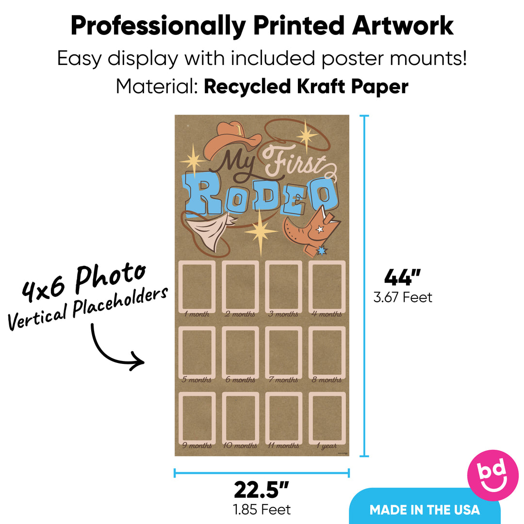 Kraft paper banner 4x6 monthly photo placeholders detail view