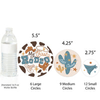 My First Rodeo - Little Cowboy 1st Birthday Party Giant Circle Confetti - Party Decorations - Large Confetti 27 Count