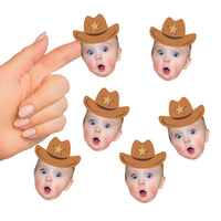 Custom Photo My 1st Rodeo Fun Face Cut-Out Stickers - Set of 24