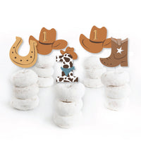 My First Rodeo - Dessert Cupcake Toppers - Little Cowboy 1st Birthday Party Clear Treat Picks - Set of 24