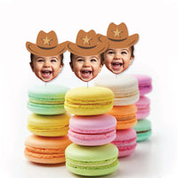 Custom Photo My First Rodeo - Little Cowboy 1st Birthday Party DIY Shaped Fun Face Cut-Outs - 24 Count