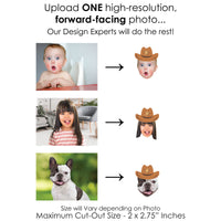 Custom Photo My First Rodeo - Little Cowboy 1st Birthday Party Dessert Cupcake Toppers - Fun Face Clear Treat Picks - Set of 24