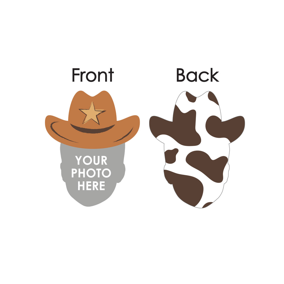 Custom Photo My First Rodeo - Little Cowboy 1st Birthday Party Dessert Cupcake Toppers - Fun Face Clear Treat Picks - Set of 24