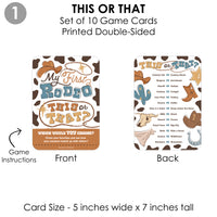 My First Rodeo - 4 Little Cowboy 1st Birthday Party Games - 10 Cards Each - Gamerific Bundle