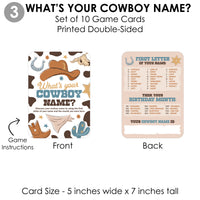 My First Rodeo - 4 Little Cowboy 1st Birthday Party Games - 10 Cards Each - Gamerific Bundle
