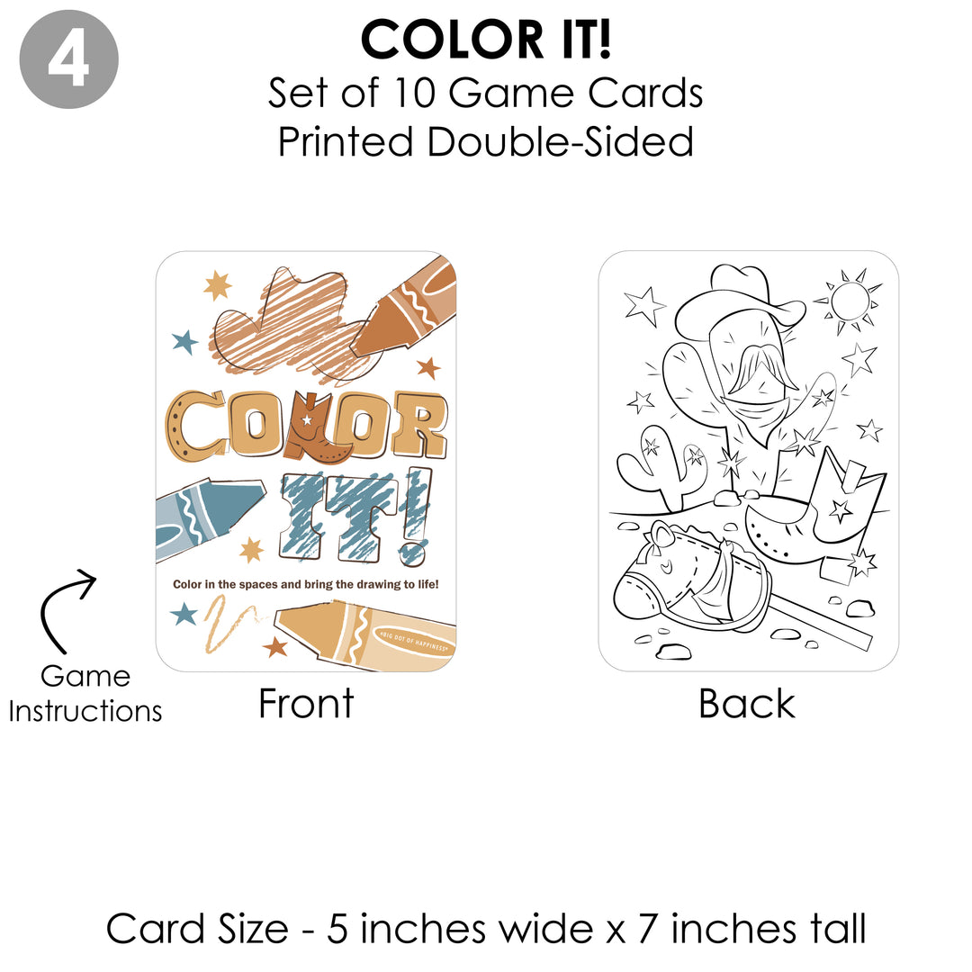 My First Rodeo - 4 Little Cowboy 1st Birthday Party Games - 10 Cards Each - Gamerific Bundle