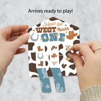 My First Rodeo - Little Cowboy 1st Birthday Party Game Pickle Cards - Pull Tabs 3-in-a-Row - Set of 12
