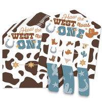 My First Rodeo - Little Cowboy 1st Birthday Party Game Pickle Cards - Pull Tabs 3-in-a-Row - Set of 12