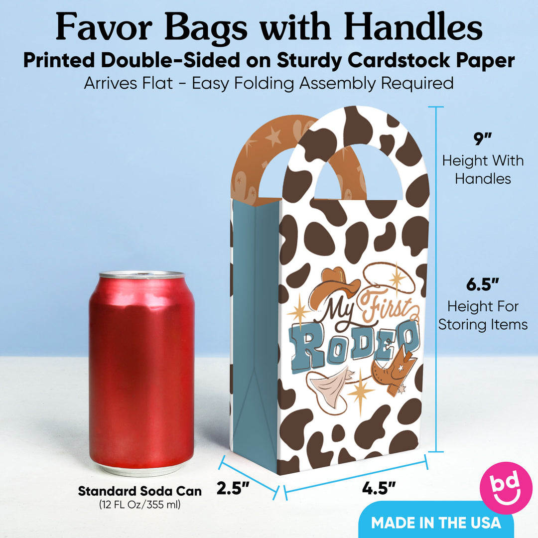 My First Rodeo Paper Favor Bags - 12 Ct