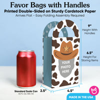 Custom Face My First Rodeo Paper Favor Bags - 12 Ct