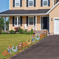 My First Rodeo - Cowboy Boots, Hat Horseshoe and Number 1 Lawn Decorations - Outdoor Little Cowboy 1st Birthday Party Yard Decorations - 10 Piece