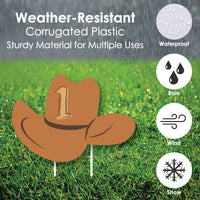 My First Rodeo - Cowboy Boots, Hat Horseshoe and Number 1 Lawn Decorations - Outdoor Little Cowboy 1st Birthday Party Yard Decorations - 10 Piece
