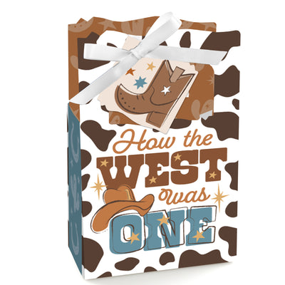 My First Rodeo - Little Cowboy 1st Birthday Party Favor Boxes - Set of 12