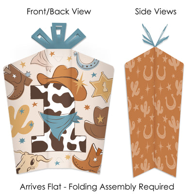 My First Rodeo - Table Decorations - Little Cowboy 1st Birthday Party Fold and Flare Centerpieces - 10 Count