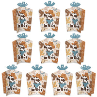 My First Rodeo - Table Decorations - Little Cowboy 1st Birthday Party Fold and Flare Centerpieces - 10 Count