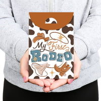 My First Rodeo - Little Cowboy 1st Birthday Gift Favor Bags - Party Goodie Boxes - Set of 12