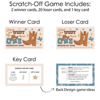My First Rodeo - Little Cowboy 1st Birthday Party Game Scratch Off Cards - 22 Count