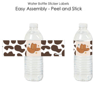 My First Rodeo - Little Cowboy 1st Birthday Party Water Bottle Sticker Labels - Set of 20