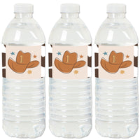 My First Rodeo - Little Cowboy 1st Birthday Party Water Bottle Sticker Labels - Set of 20