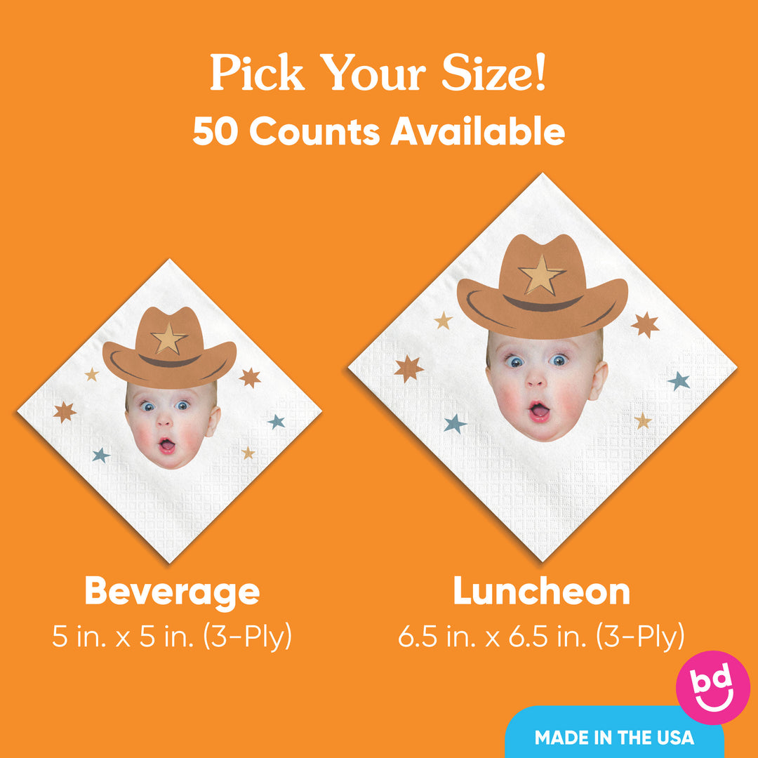 Custom Face Napkins - My First Rodeo