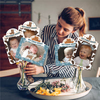 My First Rodeo - Little Cowboy 1st Birthday Party Picture Centerpiece Sticks - Photo Table Toppers - 15 Pieces