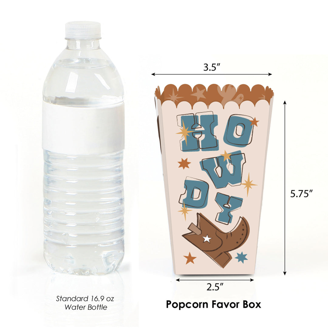 My First Rodeo - Little Cowboy 1st Birthday Party Favor Popcorn Treat Boxes - Set of 12