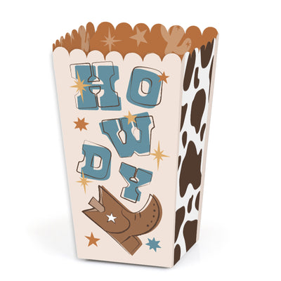 My First Rodeo - Little Cowboy 1st Birthday Party Favor Popcorn Treat Boxes - Set of 12