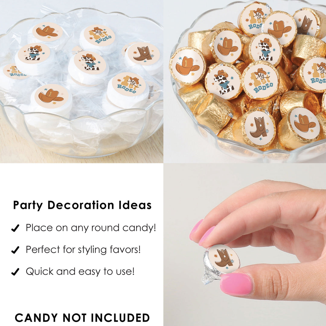 My First Rodeo - Little Cowboy 1st Birthday Party Small Round Candy ...