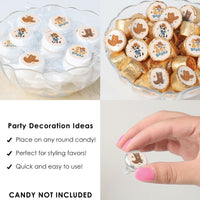 My First Rodeo - Little Cowboy 1st Birthday Party Small Round Candy Stickers - Party Favor Labels - 324 Count