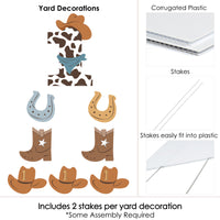 My First Rodeo - Yard Sign and Outdoor Lawn Decorations - Little Cowboy 1st Birthday Party Yard Signs - Set of 8