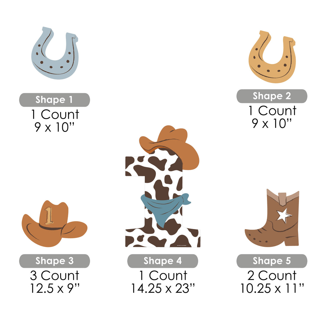My First Rodeo - Yard Sign and Outdoor Lawn Decorations - Little Cowboy 1st Birthday Party Yard Signs - Set of 8