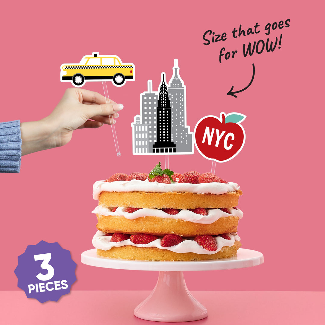 New York skyline cake topper close-up detail