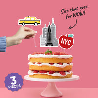New York skyline cake topper close-up detail