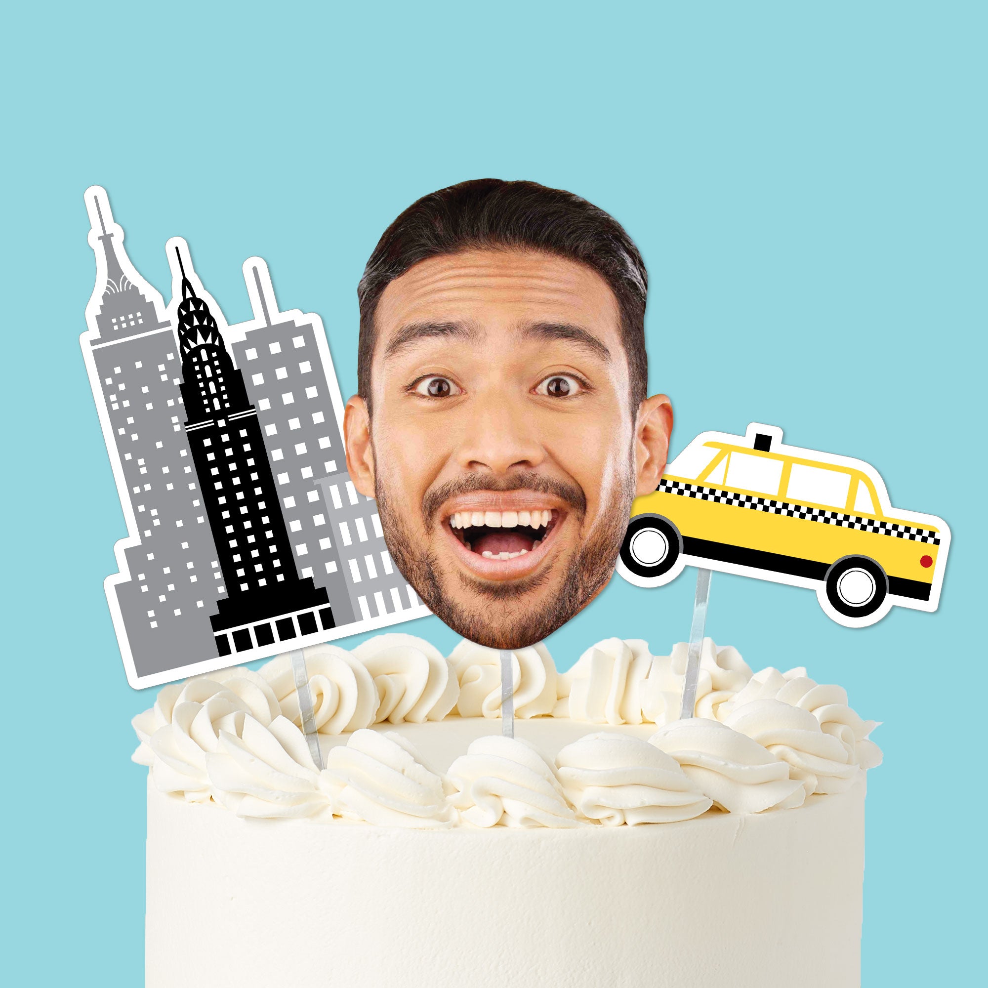 NYC Cityscape Custom Cake Topper – 3 Pc New York Party Decor