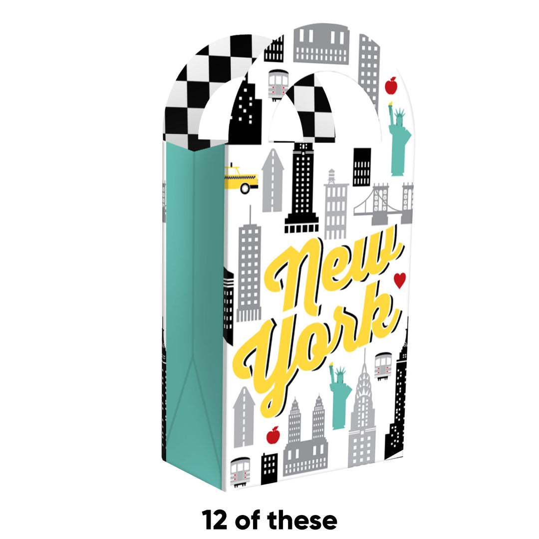 NYC Cityscape Paper Favor Bags - 12 Ct