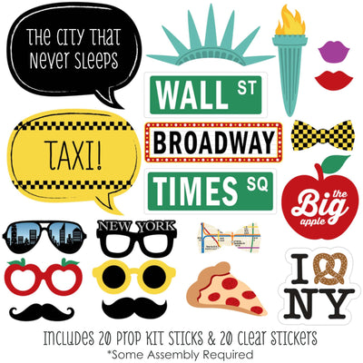 New York - NYC Cityscape Photo Booth Props - 20 Count