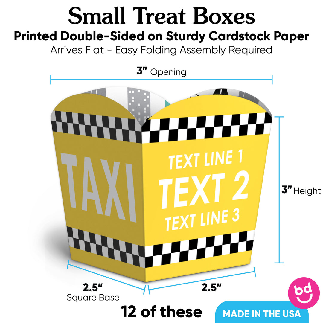 Custom Text NYC Cityscape Treat Boxes - 12 Ct